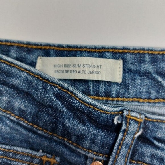 Universal Thread Womens Jeans 6/28R High Rise Slim Straight Distressed Denim - Picture 10 of 16